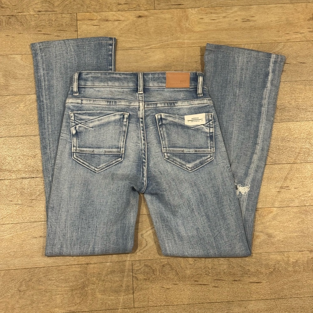 NEW BKE Python Bootcut Jeans Distressed Mid Rise … - image 4